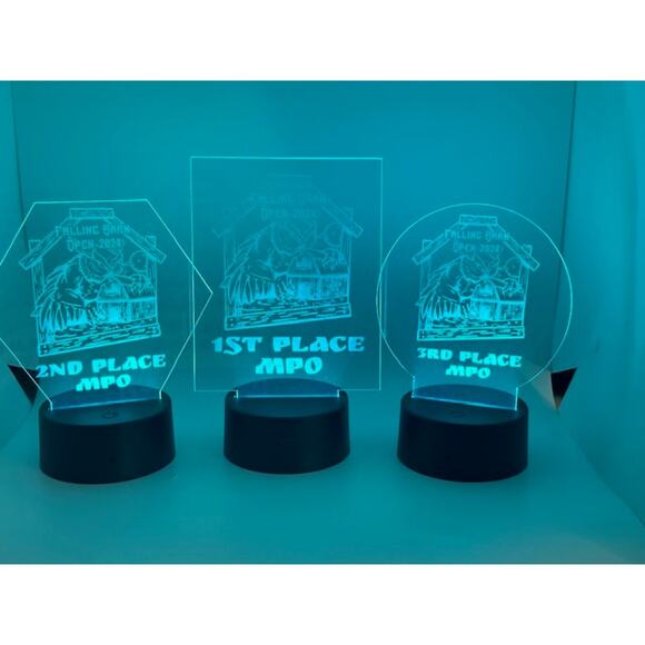 Custom Laser Engraved LED 3D Nightlight Disc Golf Trophy, Gift Trophies - Picture 6 of 9